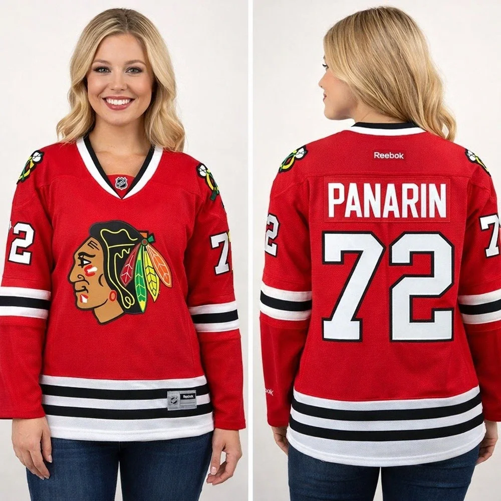 Reebok Womens M Chicago Blackhawks Panarin #72 Hockey Jersey Red - Picture 1 of 5